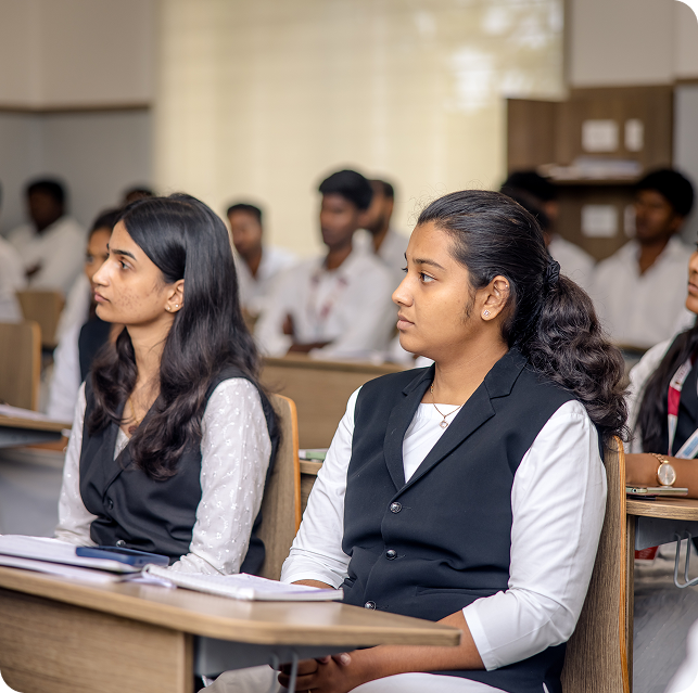 Students attending class