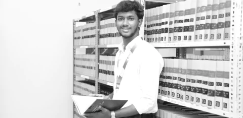 Student in Law College Library | VMLS